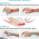 Acrylic Transparent Computer Keyboard Stand with Gel Cloud Keyboard and Mouse Wrist Rest, Ergonomic Tilting 3-in-1 Set, Relieves Painful Typing, for Office/Computer/Laptop/Gaming