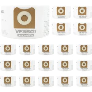 20 Pack VF3501 Repalcement Bags for compatible with Riged Shop Vac 3, 4, 4.5 Gallon Wet/Dry Vacuums, Size c, 23738, WS32045F