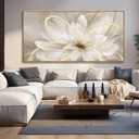 SOUGUAN Room Decor Large Canvas Wall Art Living Room Decor Gold Wall Decor Line Picture Artwork White Floral Wall Decor Modern Painting for Bathroom Bedroom Office 30x60 Inches