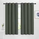 NICETOWN Blackout Curtains for Bedroom, Grommet Solid Thermal Drapes Light Blocking Window Treatments Sound Reducing for Living Room, Dark Mallard, W46 x L63, 2 Panels
