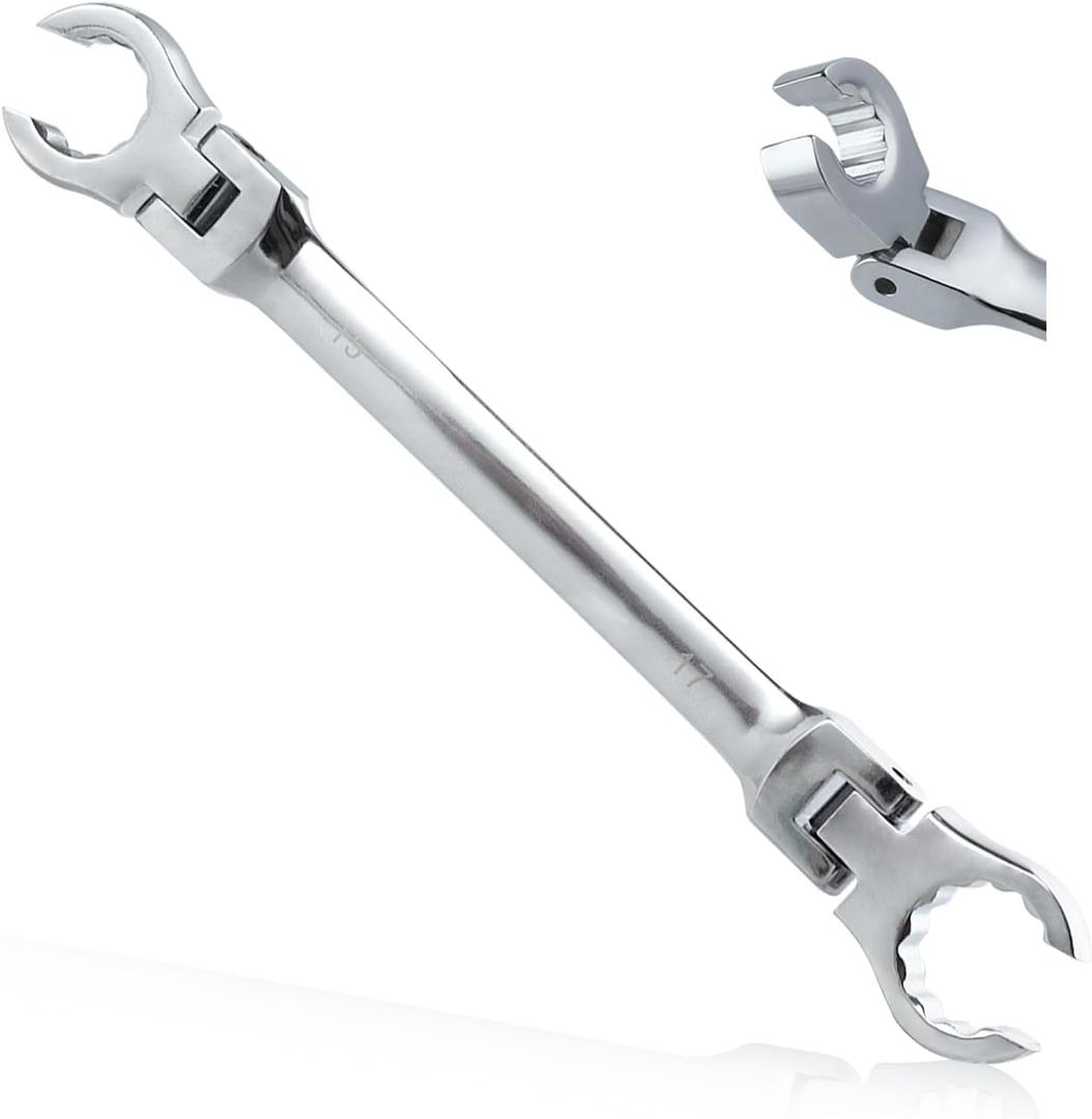 Flex Head Flare Nut Wrench 15 * 17mm Metric Double Flexible Flare Nut Line Wrench Flex Tools 40Cr for Automotive Repairs Plumbing Repairs