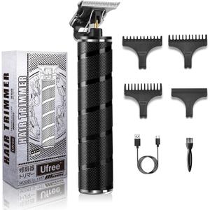Ufree Mens Beard Trimmer, Zero Gapped T Blade Liners, Cordless Hair Clippers, Electric Razor Shavers for Men, Grooming Kit for Hair Cutting, Gifts for Men(Black)