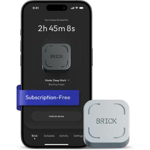 The Brick Phone Access Blocker Device - Subscription-Free Phone Lock, Limits Smartphone Access, Reduces Screen Time & Improves Focus - High-Grade Magnet & Anti-Slip Silicone
