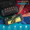 2 x TiMOVO Carrying Case for Nintendo Switch 2 (2025), Large Capacity Protective Hard Shell Portable Travel Case Pouch for Switch 2, with 10 Game Card Slots and Pockets for Console & Accessories, Black
