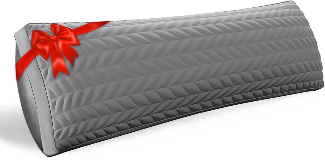 ZonLi Long Body Pillow for Adults, Firm Body Pillow with Adjustable Shredded Memory Foam, Soft Support for Side Sleepers, Pregnant Women, Washable Quilted, Valentines Day Gifts, 20 x 54 Inch, Grey