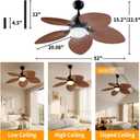 52" Modern Tropical Ceiling Fan with Light and Remote for Bedroom, Large