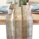 Brown Grey Table Runners Modern Art Farmhouse Linen Table Runners Dresser Scarves Retro Rustic Style for Party Kitchen Dining Table Coffee Holiday Party Decor (13"x 36")