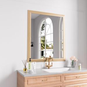 Bathroom Mirror for Wall, 30" X36" (Oak Wood Grain)
Metal Frame Mirror, HD Reflection, Anti-Rust, Horizontally/Vertically, Suitable for Bathroom, Farmhouse, Entryway