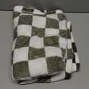 Yurhap Checkered Baby Blanket Fleece Baby Blankets for Boys, Ultra Soft Cozy Fluffy Infant Toddler Newborn Receiving Blankets for Crib Stroller, 30''x40'', Dark Olive