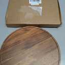 12 Inch Acacia Wood Round Tray, Wooden Decorative Serving Coffee Table Tray Centerpiece Candle Holder for Farmhouse Kitchen Dining Room Home Decor Coffee Table Decor and Accessories