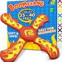 Boomerang for Kids - It Really Does Fly Back - Fun & Easy to Use Toy Gifts for Boys & Girls - Soft Foam Design Allows for Safe Play Perfect Beginner Toy Gift Idea & Kids Boy Birthday Party Activity (Red)