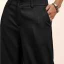 GORGLITTER Women's Dress Pants Low Rise Wide Leg Trousers Business Casual Work Dressy Low Waisted Straight Slacks Pants (Black, S)