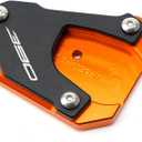 CNC Motorcycle Kickstand Pad Compatible with 2023 390 ADVENTURE 390ADVENTURE 390ADV 2024 Duk 390 Foot Side Stand Extension Pad (Orange)