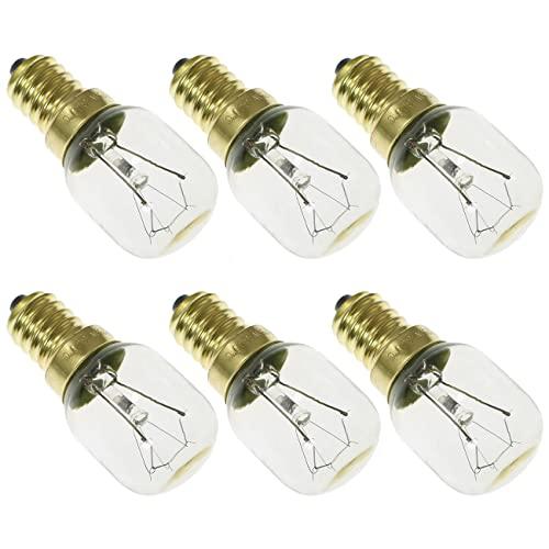 SQXBK 4PCS T25 Microwave Light Bulbs Warm White Incandescent Light Bulb E14120V25W Base Oven Light Bulbs, Brass