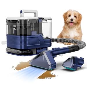 New Multi-Portable Carpet and Upholstery Cleaner, 21Kpa Carpet Cleaner Machine, Deep Stain Cleaning for Carpet, Car Seats, Pets, Couches, with Dual Brush & Large Removable Tank(Blue)