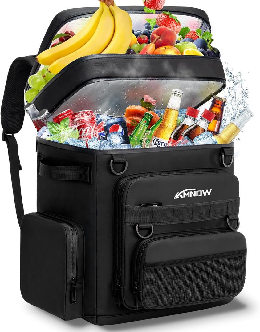 Backpack Cooler Insulated Leak Proof for Men Women 50 Cans Soft Cooler Backpack Insulated Waterproof Large Capacity Coolers Bag Portable for Lunch Camping Travel Picnic Hiking Black