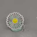 Mini Charging Fan with LED Light, Cute Green Chrysanthemum Shaped Small Fan, 3-mode Multifunctional with Storage Box and Stand, 1 Pc