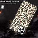 LETO for iPhone 12 Pro Max Case,Flip Folio Leather Wallet Cover with Fashion Flower Designs for Girls Women,Built-in Card Slots Kickstand Protective Phone Shell Brown Leopard