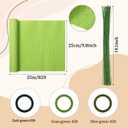 Gilprop 116 Pcs Crepe Paper Flower Stem DIY Kits Set, Include 9.8 x 98 in Crepe Paper Sheet 14.76 Ft Floral Iron Wire for Flower Making Birthday Parties Weddings Festival Decor(White and Yellow)