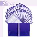 Mr. Pen- Plastic Folders with Pockets and Prongs, 24 Pack, Letter Size, Purple, Flexible Plastic Folders with Prongs, Clear Front Pocket and Card Slot