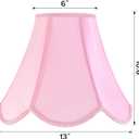 GO&SO 2-Piece Pink Scalloped Lamp Shades, 6" Top x 13" Bottom x 10.6" Vertical Height - Bell Shades for Table & Floor Lamps, Easy Assembly