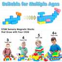 Apluses 42PCS Magnetic Blocks, Gifts for 3 4 5 6 Year Old, Magnet Building Blocks for Toddlers, Girls & Boys, Sensory - Montessori - Autism - Magnetic Toys for Kids Ages 3-5 4-8