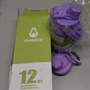 avodvo 12 oz Insulated Water Bottle with 2 Lids (2-in-1 Straw & Spout Lid, Magnetic Lid), Kids Water Bottle with Strap, Kids Stainless Steel Water Bottle for School, PA-Free, Purple