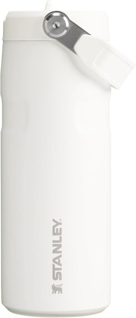 STANLEY IceFlow Flip Straw 2.0 Water Bottle 16 OZ | Built-In Straw with Larger Opening | Lightweight & Leak-Resistant | Insulated Stainless Steel | BPA-Free | Frost