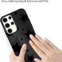 2 x Cute Cool Star Phone Case for Samsung Galaxy S23 Ultra 5G 6.8", Aesthetic Coquette Black Pattern Print Design Case Soft Slim Shockproof TPU Protective Funda Cover for Women Girls