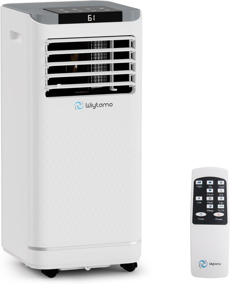 10,000 BTU Portable Air Conditioners for 450 Sq.Ft, 4-in-1 Room Air Conditioner with Cooling, Heating, Dehumidifier, Fan, Remote, Sleep Mode, Child Lock, 24H Timer, Self-Evaporating Portable AC Unit