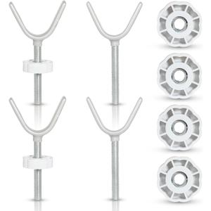 4-Pack Baby Gate Banister Adapter Y Spindle Rods M10 (10mm), Threaded for Pressure Mounted Baby and Pet Safety Gates, Includes Mounting Bolts