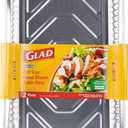 Glad Disposable Full Size Aluminum Steam Pans, Deep Heavy Duty Foil Pans for Steaming, Baking, Roasting, Catering & Oven Reheating, Fits 2 Half Pans, 20.5 x 12.5 x 2.75 Inch, 2 Count