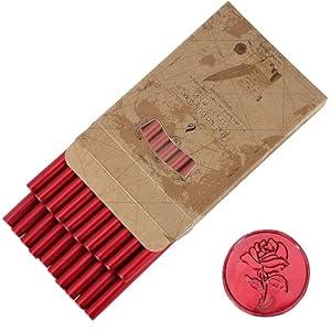 20PCS Mini Glue Gun Sealing Wax, Sealing Wax Sticks - Ideal for Wedding Invitations, Letters, Envelopes, Cards and Crafts, Work with Mini Glue Guns(Pearlescent Crimson Red)