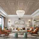 STICKGOO Glue Up Ceiling Tiles, 24x24 Inch PVC Decorative Drop Ceiling Tile Golden Coffee 48 Sq. Ft, Pack of 12 Tiles