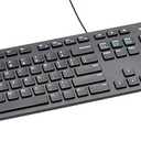 Amazon Basics Wired QWERTY Keyboard, Full-Sized, Black Logitech K250 Brand