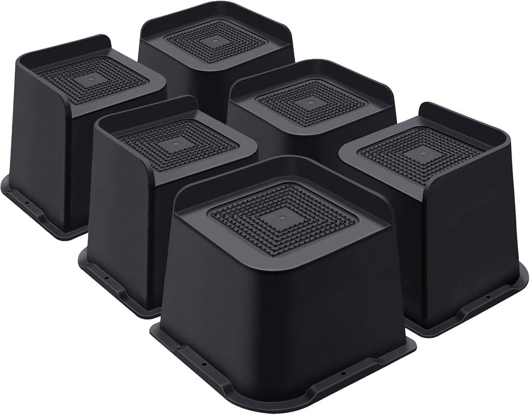 ANNKUT Bed Risers 4 Inch Heavy Duty, Furniture Risers for Bed Desk Table Sofa Couch,Oversized Bed Lifts Risers,Support up to 5000 Lbs(6 Pack Black)