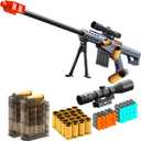 Soft Bullet Shotgun Foam Realistic Pellet Blasters Shell Ejecting Toy Gun Dart Sniper with Scope Rifle Fake Gun Stress Shot for Boys Girls Kids and Adults Birthday Gift Age8-12 (Grey)