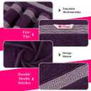 CASA COPENHAGEN Solitaire 6Pcs 100% Egyptian Cotton Large Designer Towels Gift Set- Dark Purple, 600GSM, 2Bath 2Hand 2Washcloths, Bath Towels for Bathroom Set for Women & Men