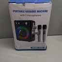 Karaoke Machine, Portable Bluetooth Karaoke Speaker with 2 Wireless Microphones, PA System for Adults Kids with LED Lights & Echo Adjustment, Supports TWS/TF/USB/AUX for Home Party (T03-2 MICS)