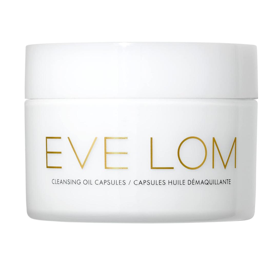 EVE LOM Cleansing Oil Capsules | Oil based facial cleanser that dissolves all traces of impurities and make-up including waterproof. Hydrates the skin for up to 12 hours after use. Capsule shell is fully biodegradable.