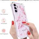Hungo Compatible for Samsung Galaxy S23+ Plus Case, Thin Slim Cute Girly Skin Cases Protector with Airbag Bumper for Women Girls (Clear Cherry Blossom)