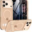 Magnetic Case for iPhone 17 Pro Max Phone Case with Privacy Screen Protector 2X,Compatible with MagSafe,Invisible Kickstand [20FT Protection],Translucent Matte Shockproof Cover for 17 ProMax,Desert