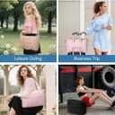 JUNGYOON Gym Bag for Women  Lightweight Weekender Overnight Bags with Toiletry Pouch, Quilted Travel Duffle Carry On Bag (Khaki)