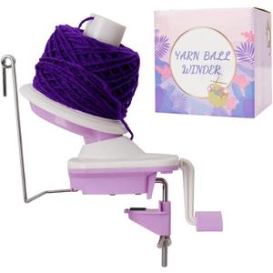 Yarn Winder, Yarn Ball Winder, Easy to Install Yarn Cake Winder Efficiently Make Neat 3.5 oz Yarn Cake, Sturdy ABS Yarn Winder for Crocheting with Lower Noise,The Helper for Knitting Enthusiast (Purple)