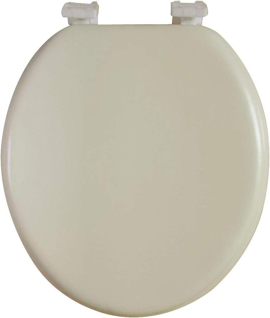 J&V Textiles Soft Round Toilet Seat With Easy Clean & Change Hinge, Padded (Beige)*