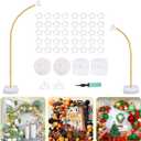 OurWarm 9.35Ft & 6Ft Gold Balloon Arch Stand, Free Bending Shape Balloon Arch Kit, Half Arch Balloon Stand with Base for Floor, Ideal for Wedding Birthday Baby Shower Graduation 4th of July Decoration