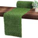 Ruisita Artificial Grass Table Runners 14 x 72 Inch Synthetic Grass Table Runners Grass Rug Table Decorations for Spring Summer, Wedding, Baby Shower, Party Decor