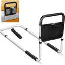 TABEKE Bed Rails for Elderly Adults Safety, Adjustable Senior Bed Assist Rail with Non-Slip Handle and Double Side Storage Pocket Fits King, Queen, Full, Twin Bed