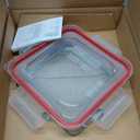 Pyrex Freshlock Glass Food Storage Container, Airtight & Leakproof Plastic Locking Lids, Freezer Dishwasher Microwave Safe, 4 Cup (Square)