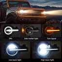Right Full LED Headlight for Ford Bronco 2021 2022 2023 2024 2025, RH Headlamp Assembly Projector OE Factory Style Replacement for M2DZ13008G Passenger Side